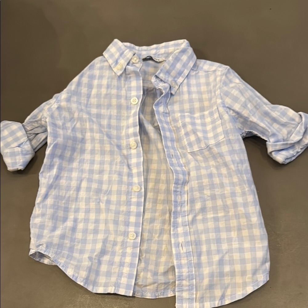 J&J Kids Blue Checkered Shirt